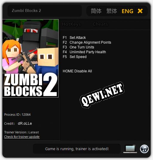 Zumbi Blocks 2: Трейнер +5 [v1.6]